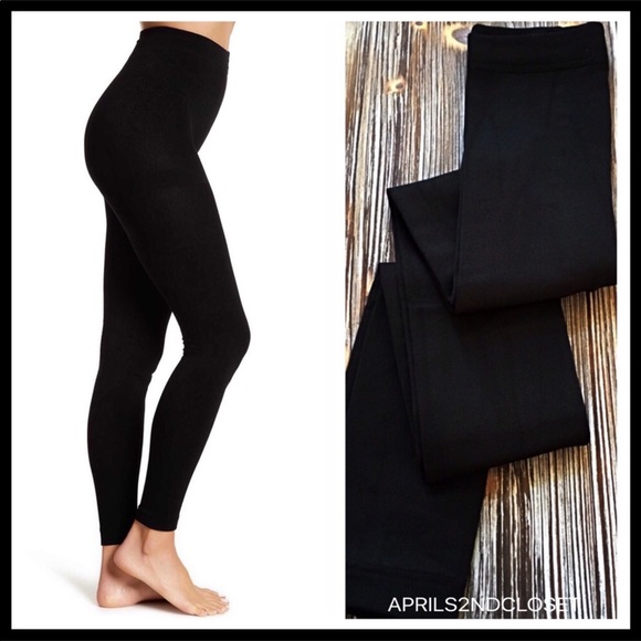 BLACK FLEECE LINED LEGGINGS 2 PAIRS A2C - Picture 8 of 16